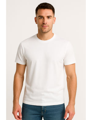 Beyaz Unisex Avrupa Kalıp Tişört | %100 Pamuk | Headwear