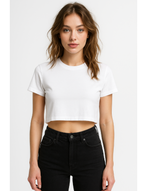 Beyaz Kadın Oversize Crop Top Modelleri | Headwear Kalitesi ve Şıklığı |İpek Apre