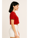 Kırmızı Kadın Oversize Crop Top Modelleri | Headwear Kalitesi ve Şıklığı