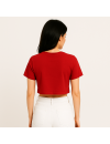 Kırmızı Kadın Oversize Crop Top Modelleri | Headwear Kalitesi ve Şıklığı