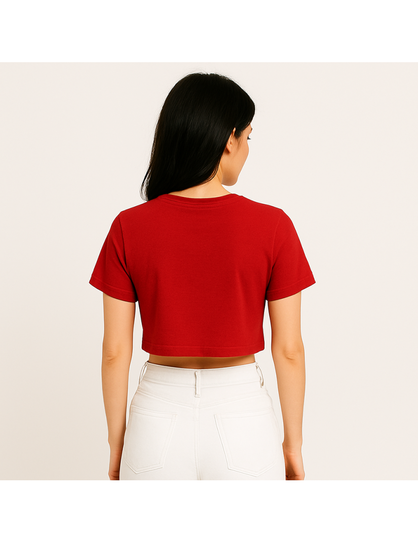 Kırmızı Kadın Oversize Crop Top Modelleri | Headwear Kalitesi ve Şıklığı