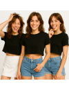 Siyah Kadın Oversize  Crop Top Modelleri | Headwear Kalitesi ve Şıklığı |İpek Apre