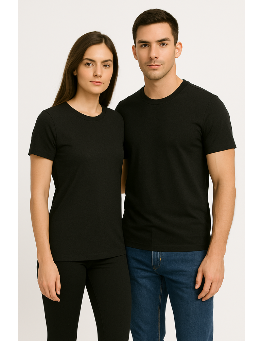 Siyah Unisex Avrupa Kalıp Tişört | %100 Pamuk | Headwear
