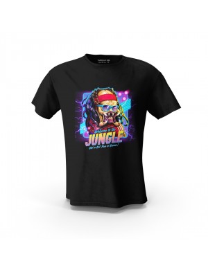  Siyah Jungle SKull Baskılı Tasarım Unisex Pamuk Tişört