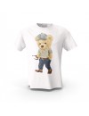 Beyaz Cool XV Teddy Bear Baskılı Tasarım Unisex Pamuk Tişört