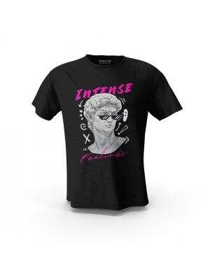 Siyah İntense Cool Mx Tasarım Unisex Pamuk Tişört  Siyah İntense Cool Mx Tasarım Unisex Pamuk Tişört