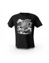 Siyah Siyah Ejderha  Baskılı Tasarım Unisex Pamuk Tişört
