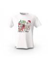 Beyaz kuru Kafa Yeni Yıl Ho ho ho Baskılı  Unisex Pamuk Tişört