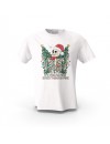 Beyaz kuru Kafa Merry Christmas Baskılı  Unisex Pamuk Tişört