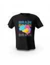 Siyah Brain Renkli Zihin Beyin Baskılı Tasarım Unisex Pamuk Tişört