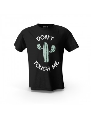 Siyah Dont Touch Me Tasarım  Baskılı  Unisex Pamuk Tişört