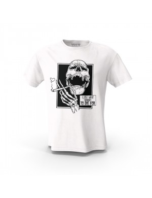 Beyaz  Skull I Just Want Tasarım Baskılı  Unisex Pamuk Tişört