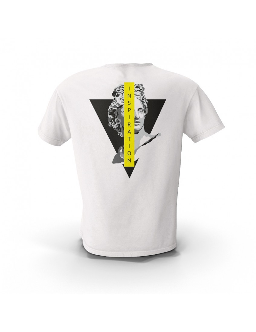 Beyaz  İnspiration X2 Tasarım Sırt Baskılı  Unisex Pamuk Tişört