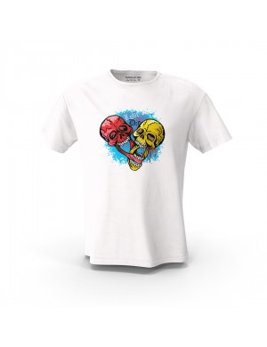  Beyaz Dont Die Skull CX Tasarım Baskılı Unisex Pamuk Tişört