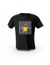 Siyah Happiness Teddy Bear YX Tasarım Baskılı Unisex Pamuk Tişört