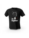 Siyah The Dog Father Tasarım Baskılı Unisex Pamuk Tişört