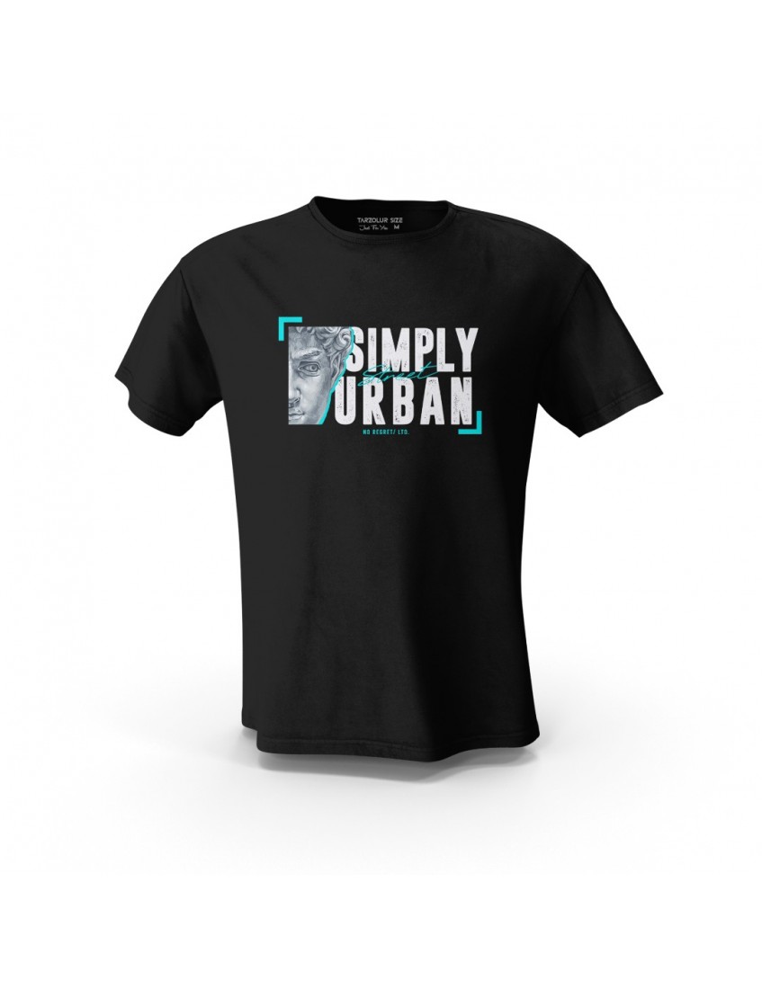 Siyah Simple Urban Hyx Tasarım Baskılı Unisex Pamuk Tişört