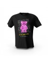 Siyah Keep İt Cool Bear Tasarım Baskılı Unisex Pamuk Tişört
