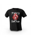 Siyah Punks Not Dead  Skull Tasarım Baskılı Unisex Pamuk Tişört