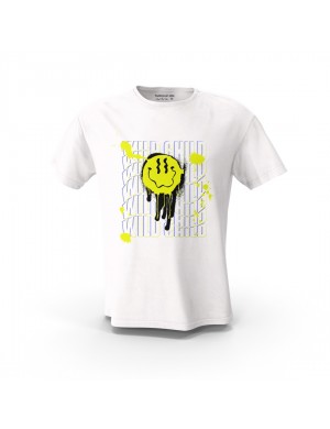 Beyaz Wild Child  Emoji Tasarım Baskılı  Unisex Pamuk Tişört   Beyaz Wild Child  Emoji Tasarım Baskılı  Unisex Pamuk Tişört