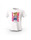 Beyaz Love Teddy Bear XV Tasarım Baskılı  Unisex Pamuk Tişört