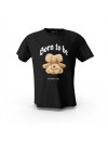Siyah Born To Be Teddy Bear Tasarım Baskılı Unisex Pamuk Tişört