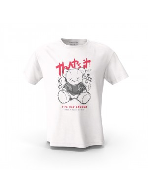  Beyaz That's İs Nyc Cool Teddy Bear Tasarım Baskılı  Unisex Pamuk Tişört 