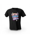 Siyah Love Love Renkli Kelebek Tasarım Baskılı Unisex Pamuk Tişört