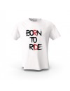 Beyaz Born To Ride Kırızı Siyah Yazı Motosiklet Tişörtleri Tasarım Baskılı  Unisex Pamuk Tişört