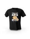 Siyah Time Out Teddy Bear ve Skull  Baskılı Unisex Pamuk Tişört