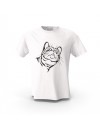 Beyaz  Masum Kedi Tasarım Baskılı X2 Unisex Pamuk Tişört
