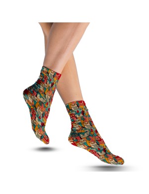 KADIN Baskılı Soket Çorap BDKSOKET126 KADIN Baskılı Soket Çorap BDKSOKET126