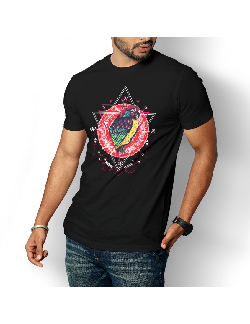Rd Compass Parrot Unisex Pamuk Tişört BDKTISORT106 Rd Compass Parrot Unisex Pamuk Tişört BDKTISORT106