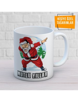 Mutlu Yıllar Noel Baba Baskılı Kupa Mug V2