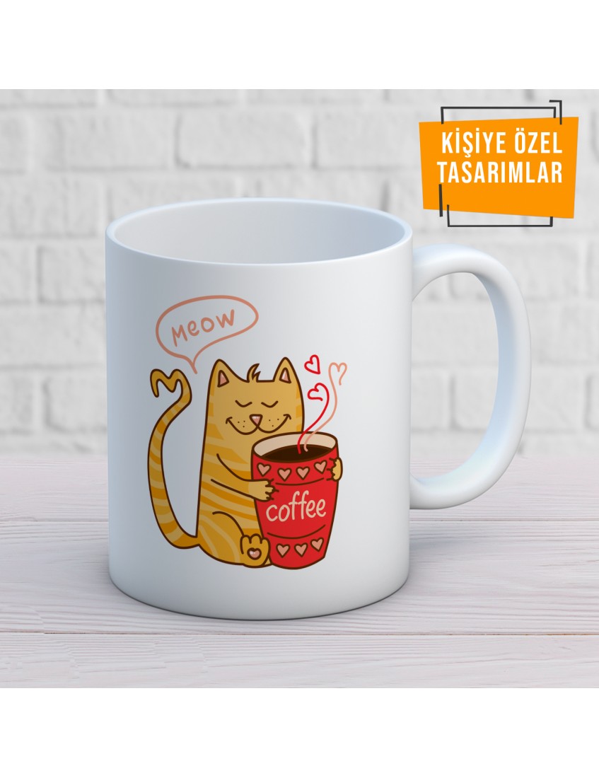 Meow Baskılı Kupa Mug Meow Baskılı Kupa Mug