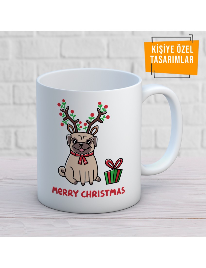 Merry Christmas PUG 2022 Baskılı Kupa Mug