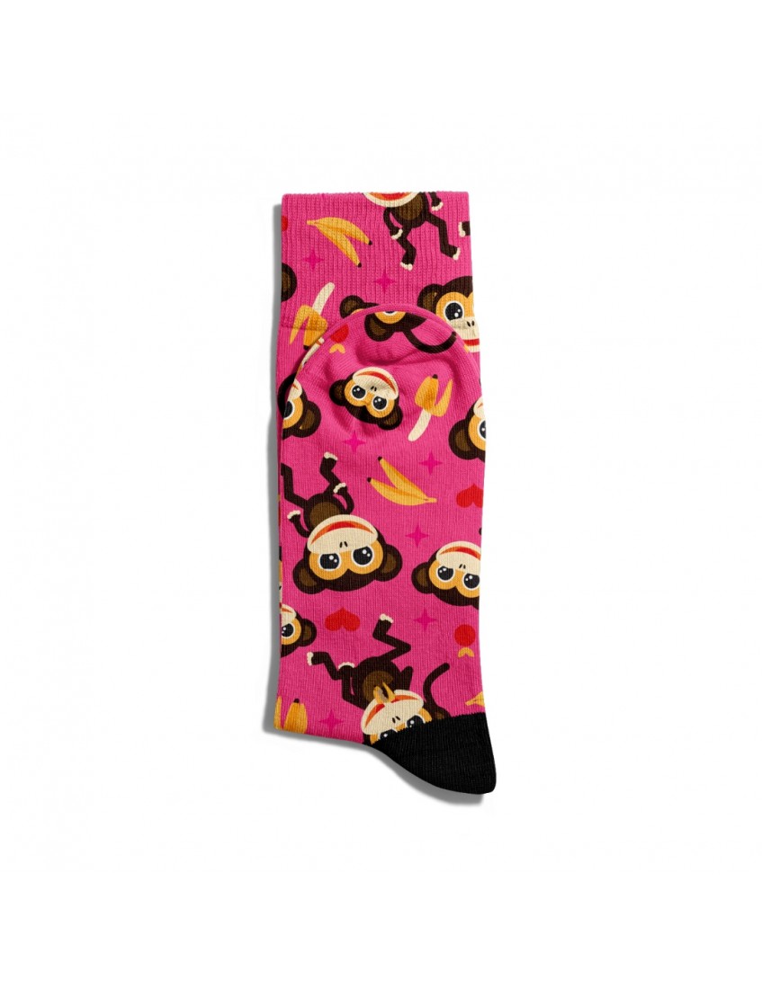 Eğlenceli Çorap Unisex Sevimli Maymun Baskılı Çorap ECSOKET001