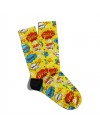 Eğlenceli Çorap Unisex Sarı Popart Baskılı Çorap ECSOKET002