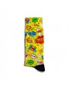 Eğlenceli Çorap Unisex Sarı Popart Baskılı Çorap ECSOKET002