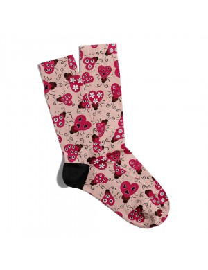 Eğlenceli Çorap Unisex  Kalp Ugurböcegi  Baskılı Çorap ECSOKET024 Eğlenceli Çorap Unisex  Kalp Ugurböcegi  Baskılı Çorap ECSOKET024