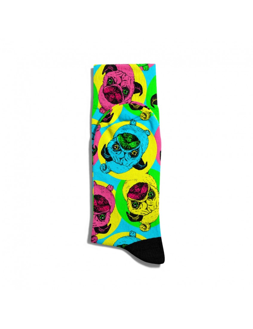 Eğlenceli Çorap Unisex Sevimli Pug Baskılı Çorap ECSOKET027