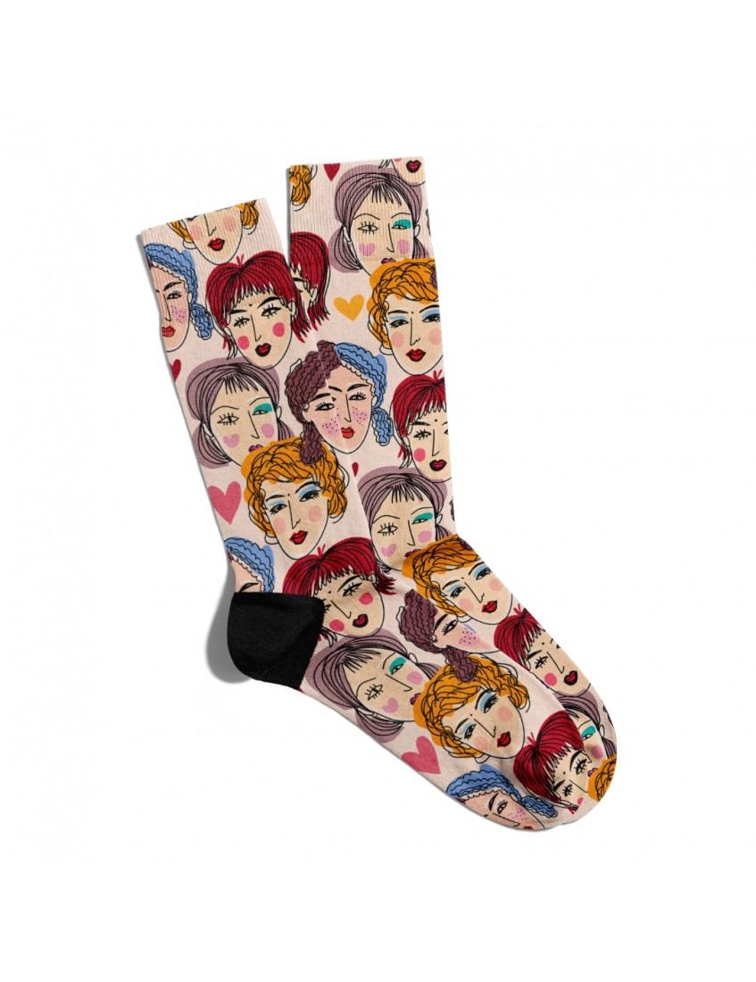 Eğlenceli Çorap Unisex Tatlı Yüzler Baskılı Çorap ECSOKET029 Eğlenceli Çorap Unisex Tatlı Yüzler Baskılı Çorap ECSOKET029