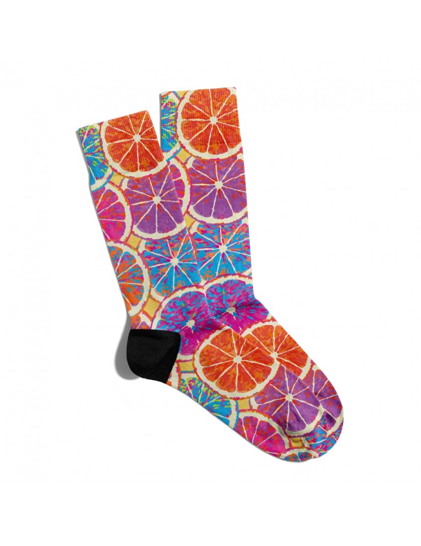 Eğlenceli Çorap Unisex  Renkli Meyve Baskılı Çorap ECSOKET036