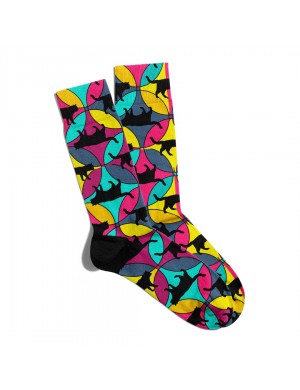 Eğlenceli Çorap Unisex  Black Cat Baskılı Çorap ECSOKET042 Eğlenceli Çorap Unisex  Black Cat Baskılı Çorap ECSOKET042