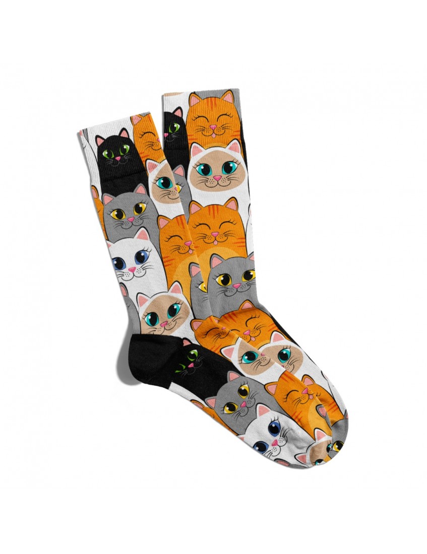 Eğlenceli Çorap Unisex Sevimli Kediler  Baskılı Çorap ECSOKET064