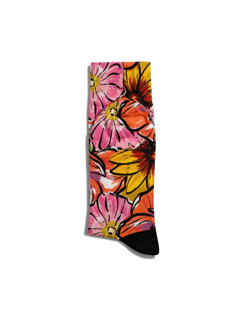 Eğlenceli Çorap Unisex  Flower Yaz Çicekleri Baskılı Çorap ECSOKET072
