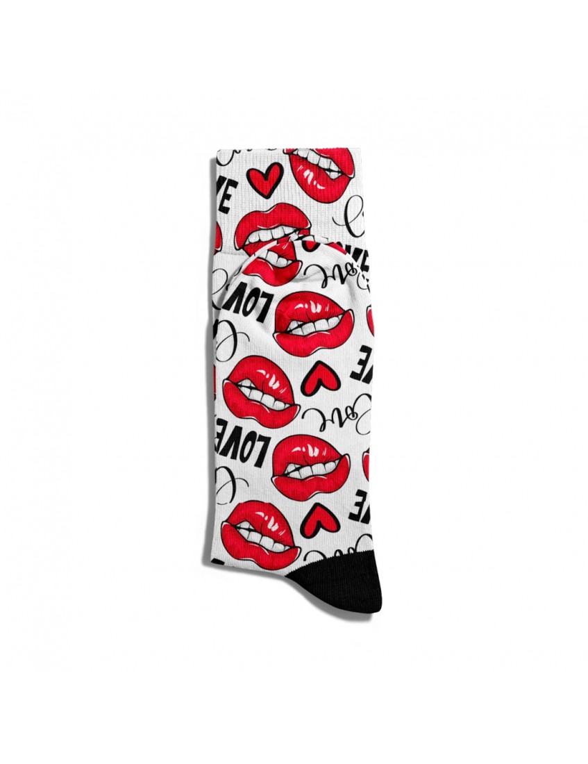 Eğlenceli Çorap Unisex  Love Lips PopArt Baskılı Çorap ECSOKET074