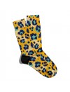 Eğlenceli Çorap Unisex  Sarı Leopar Desen Baskılı Çorap ECSOKET078