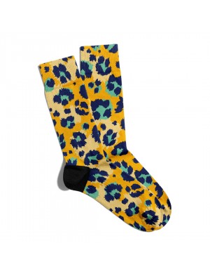 Eğlenceli Çorap Unisex  Sarı Leopar Desen Baskılı Çorap ECSOKET078 Eğlenceli Çorap Unisex  Sarı Leopar Desen Baskılı Çorap ECSOKET078