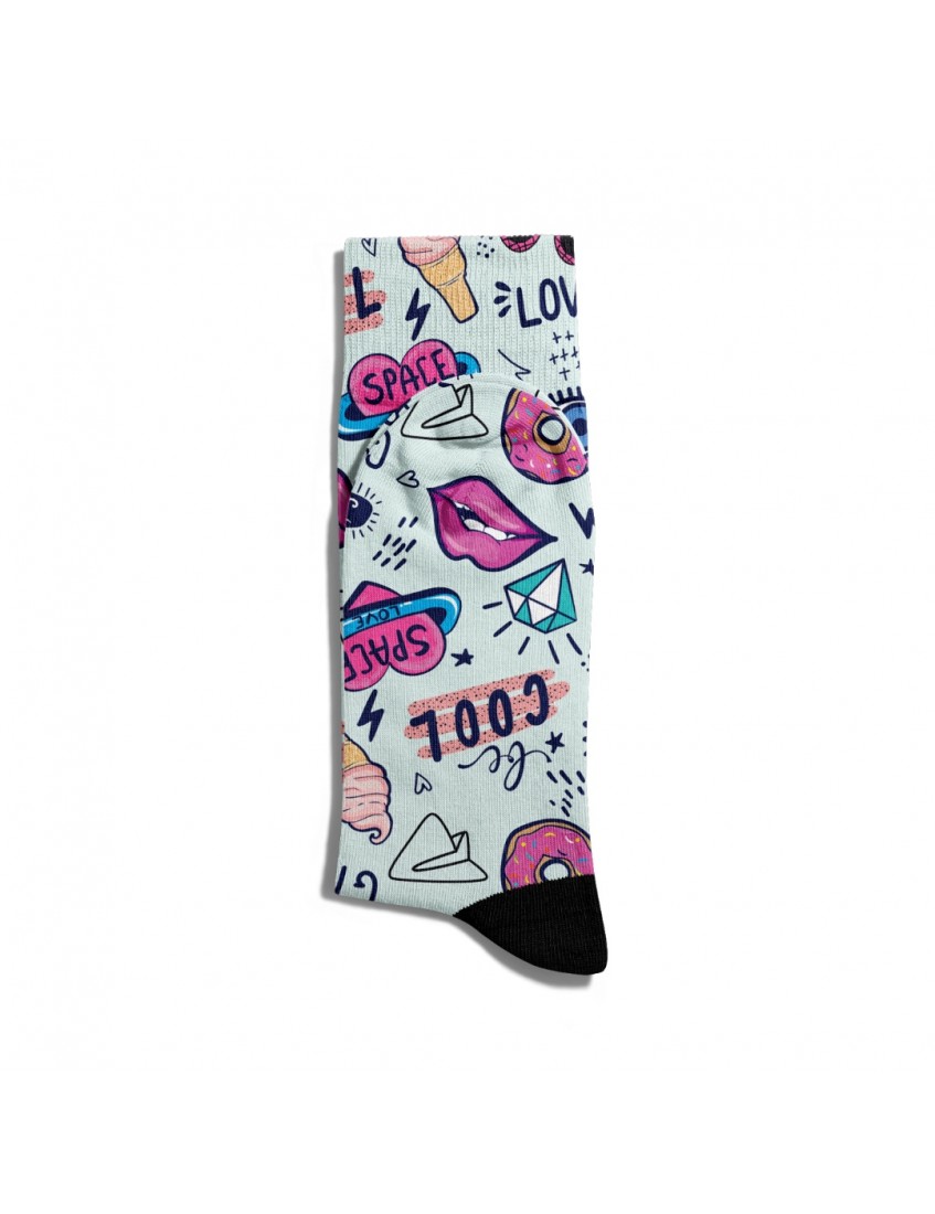 Eğlenceli Çorap Unisex  Cool Girls Space  Baskılı Çorap ECSOKET079
